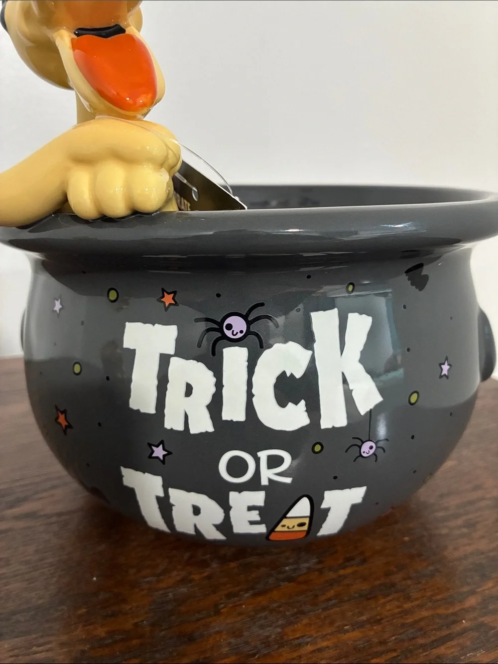 NWT- Disney- Pluto 'Trick or Treat' -Halloween Ceramic Candy Cauldron Bowl